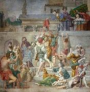 Domenico Zampieri St. Cecilia Distributing Alms, fresco, oil painting reproduction